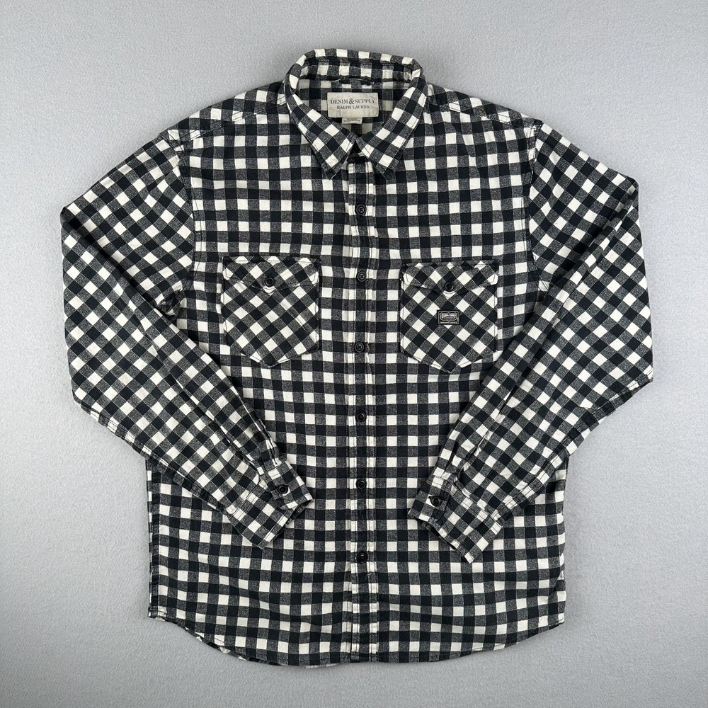 Ralph Lauren Denim & Supply Black Long Sleeve Snap Button Shirt Women's Medium